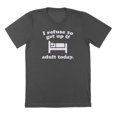 thumbnail image 1 of I Refuse Humor Graphic Charcoal Mens T-Shirt, 1 of 1