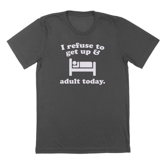 I Refuse Humor Graphic Charcoal Mens T-Shirt