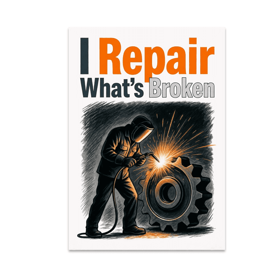 I Repair What's Broken - Welder Enthusiast - 13x19 Poster Print