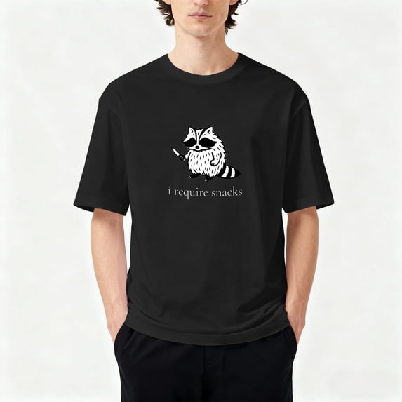 I Require Snacks Raccoon Tee – Funny Comfort Colors Shirt, Goblincore Animal Lover Gift, Cozy Snack Gremlin Tee