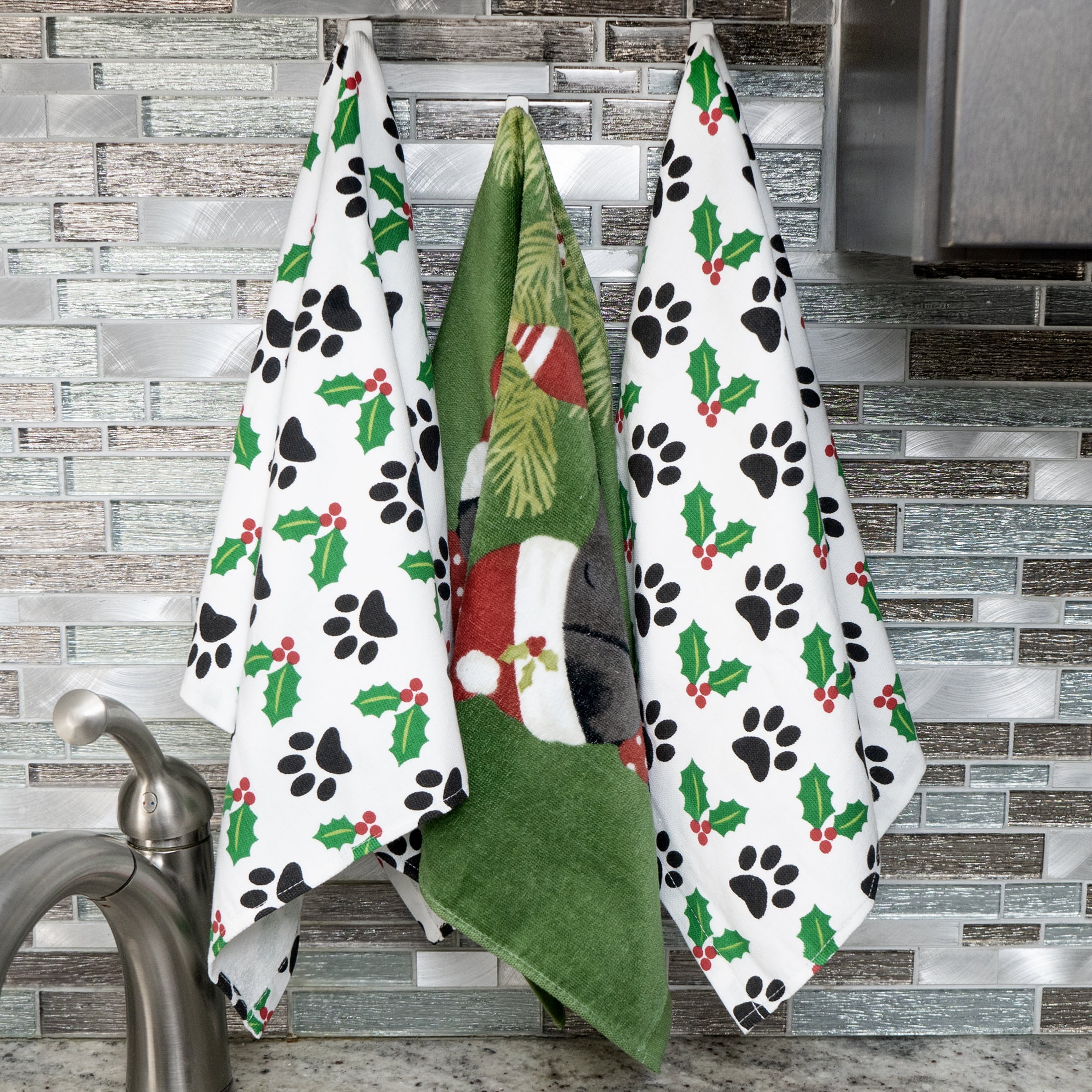 Christmas kitchen towel sets hot sale