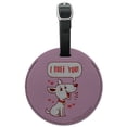 thumbnail image 1 of I Ruff Love You Dog Funny Humor Round Leather Luggage Card Suitcase Carry-On ID Tag, 1 of 6