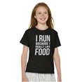 thumbnail image 1 of I Run Because I Like Food Cardio Joke Crewneck T Shirts Boy Girl Teen Brisco Brands XS, 1 of 6