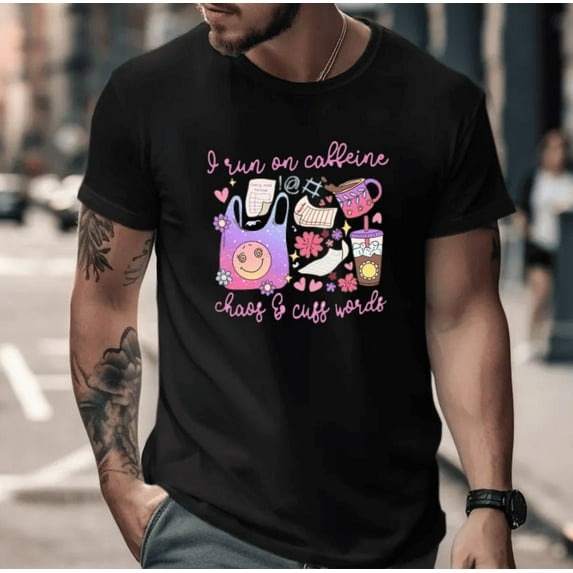 I Run On Caffeine Coffee Lover Graphic Unisex T-Shirt, for men & women, up to size 5XL