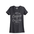 thumbnail image 1 of I Run On Coffee And Christmas Cheer Women's Fashion Relaxed T-Shirt Tee Charcoal Gray Medium, 1 of 3