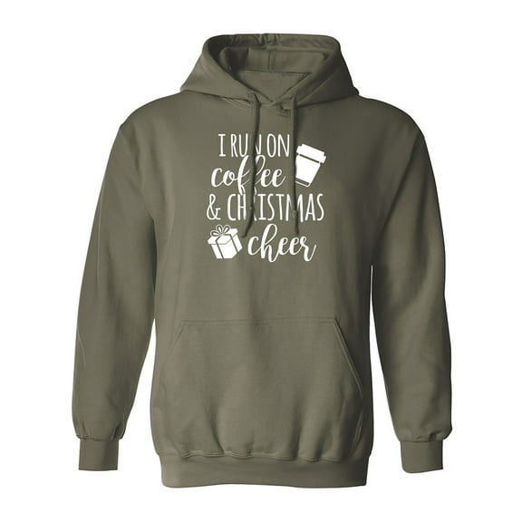 I Run On Coffee & Christmas Cheer Adult Hooded Sweatshirt