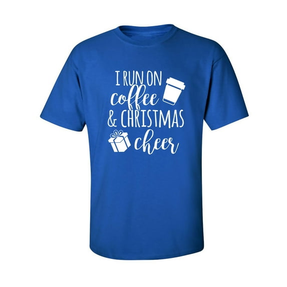 I Run On Coffee & Christmas Cheer Adult Short Sleeve T-shirt