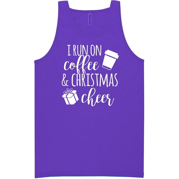 I Run On Coffee & Christmas Cheer Neon Tank Top