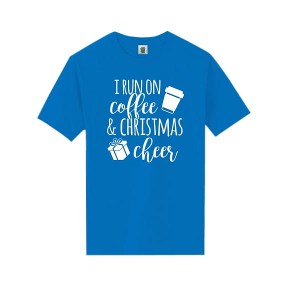 I Run On Coffee & Christmas Cheer Short Sleeve Neon T-Shirt