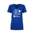thumbnail image 1 of I Run On Coffee & Christmas Cheer Womens V-Neck T-Shirt, 1 of 2