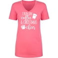 thumbnail image 1 of I Run On Coffee & Christmas Cheer Womens V-Neck T-Shirt, 1 of 2
