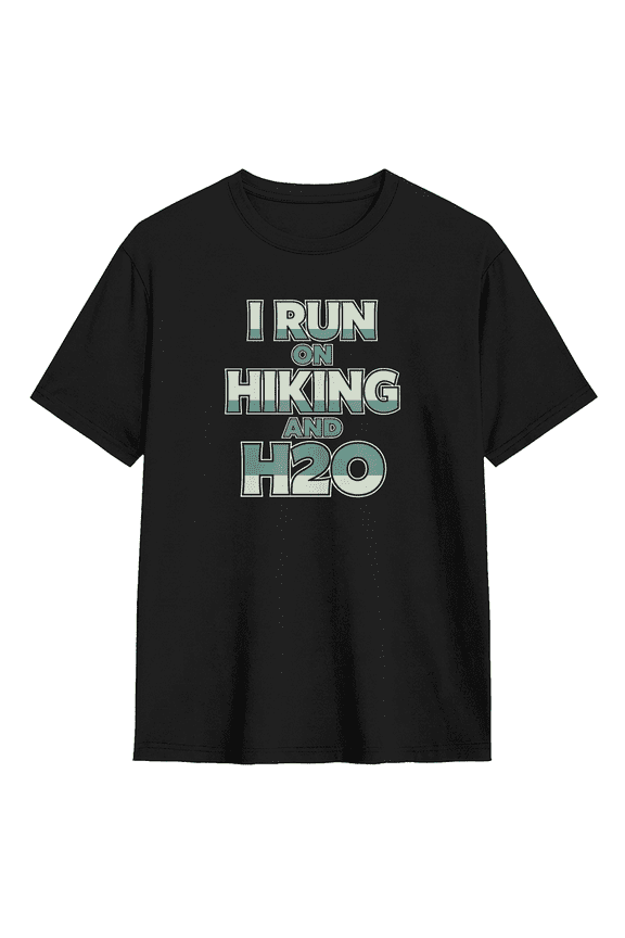I Run On Hiking And H2O Vintage Graphic Tee for Men and Women, Outdoor Hiking Cotton Short Sleeves T-Shirt