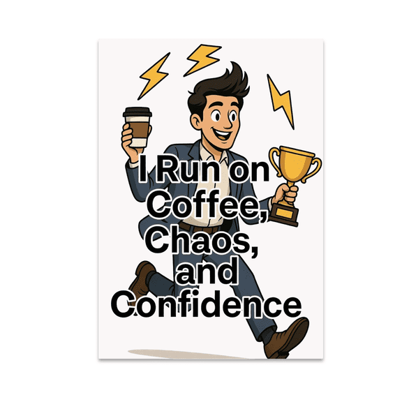 I Run on Coffee Chaos and Confidence - Entrepreneur Wall Art - 13x19 Poster Print