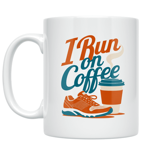 I Run on Coffee - Running Enthusiast - 11 oz Ceramic Coffee Mug