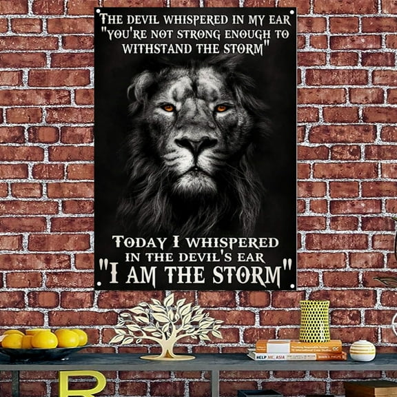 I AM THE STORM - Inspirational Wall Art Poster - Motivational quotes Banners & Flags Suitable for Exercise Fitness Science Work and Gym Room Decor 38" x 57"