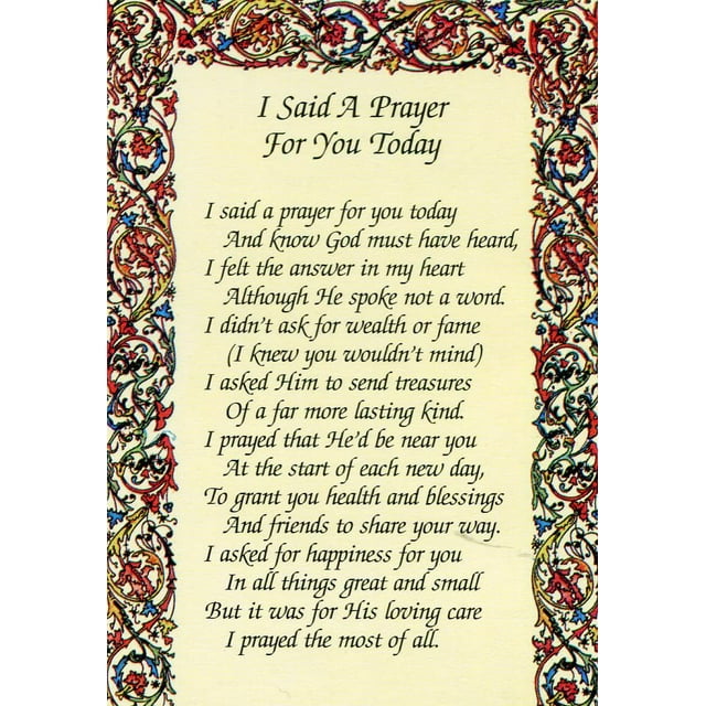 I Said A Prayer for You Today Laminated Prayer Cards, 25 Pack - Walmart.com