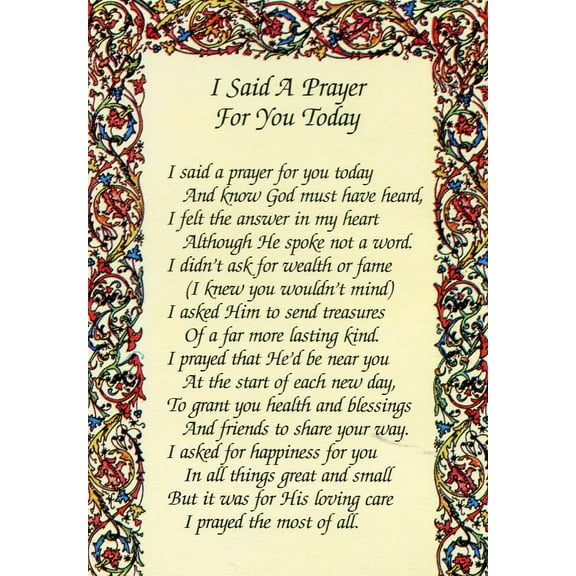 I Said A Prayer for You Today Laminated Prayer Cards, 25 Pack