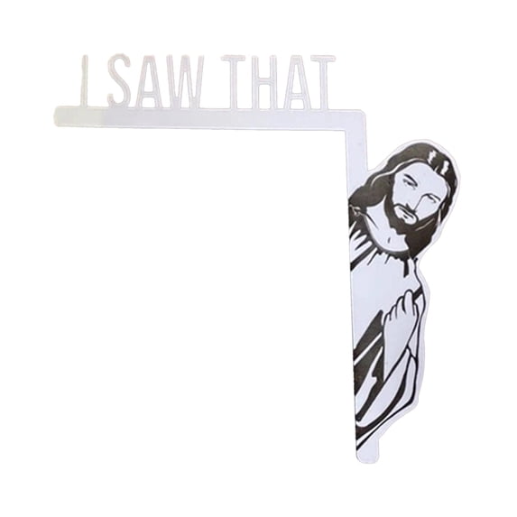 I Saw That Jesus Sign Easter Christmas Frame Decor Creative Door Corner Decor Wood Frame Jesus Sign Door Corner Decoration for Christian Lovers Living Room Bedroom Office, Black (Only Right)