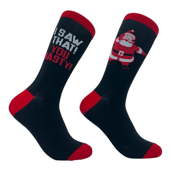 I Saw That You Nasty Socks Funny Christmas Party Santa Claus Sees You Joke Footwear