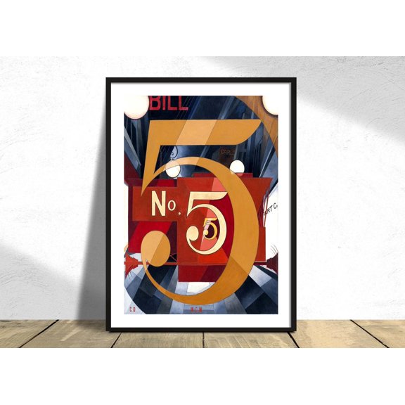 I Saw The Figure 5 In Gold Charles Demuth American Modernism Art Nouveau Retro Vintage Precision Style Unframed Paper Print