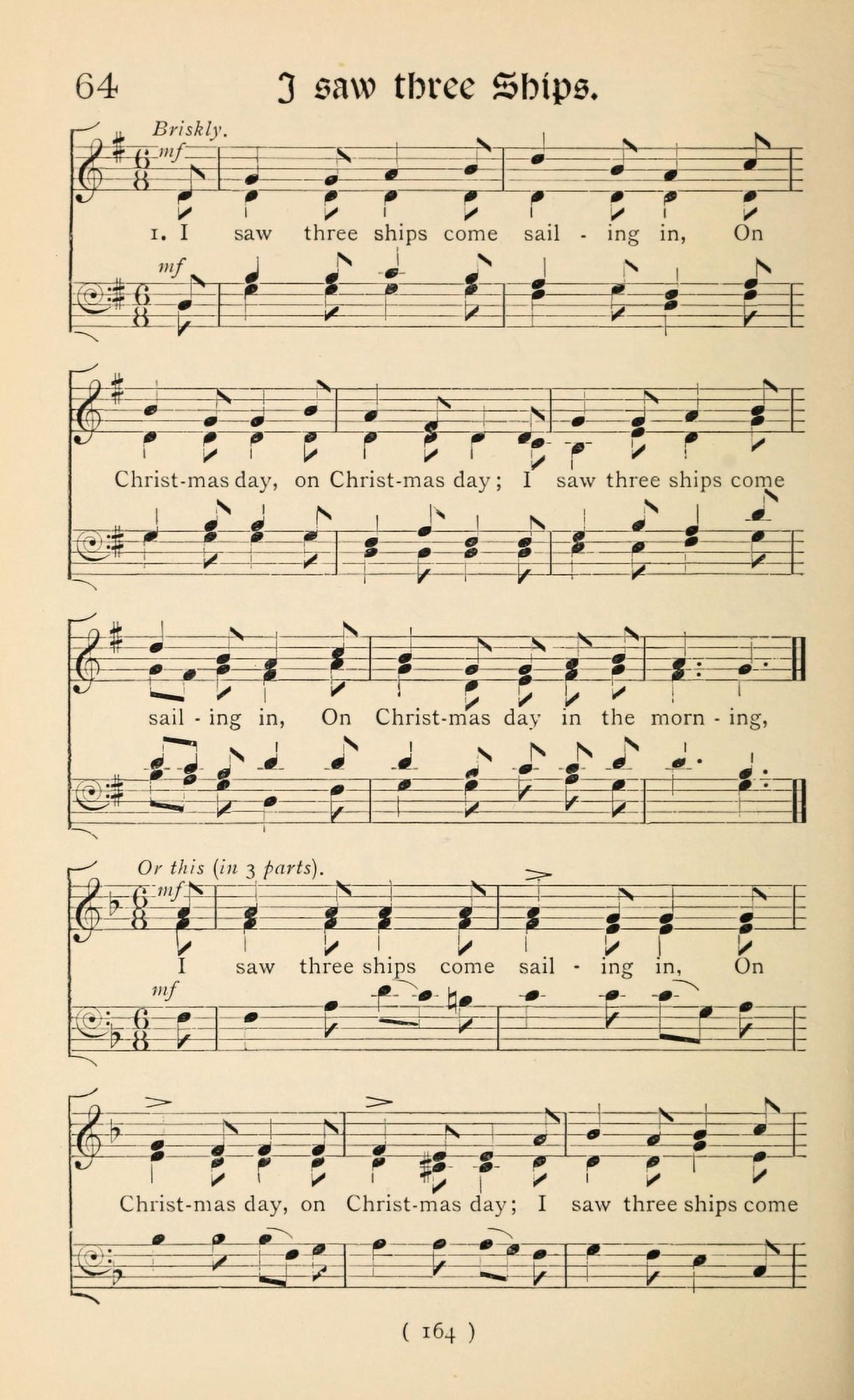 I Saw Three Ships 1 Christmas Carols New & Old 1850 Canvas Art - (18 x 24)