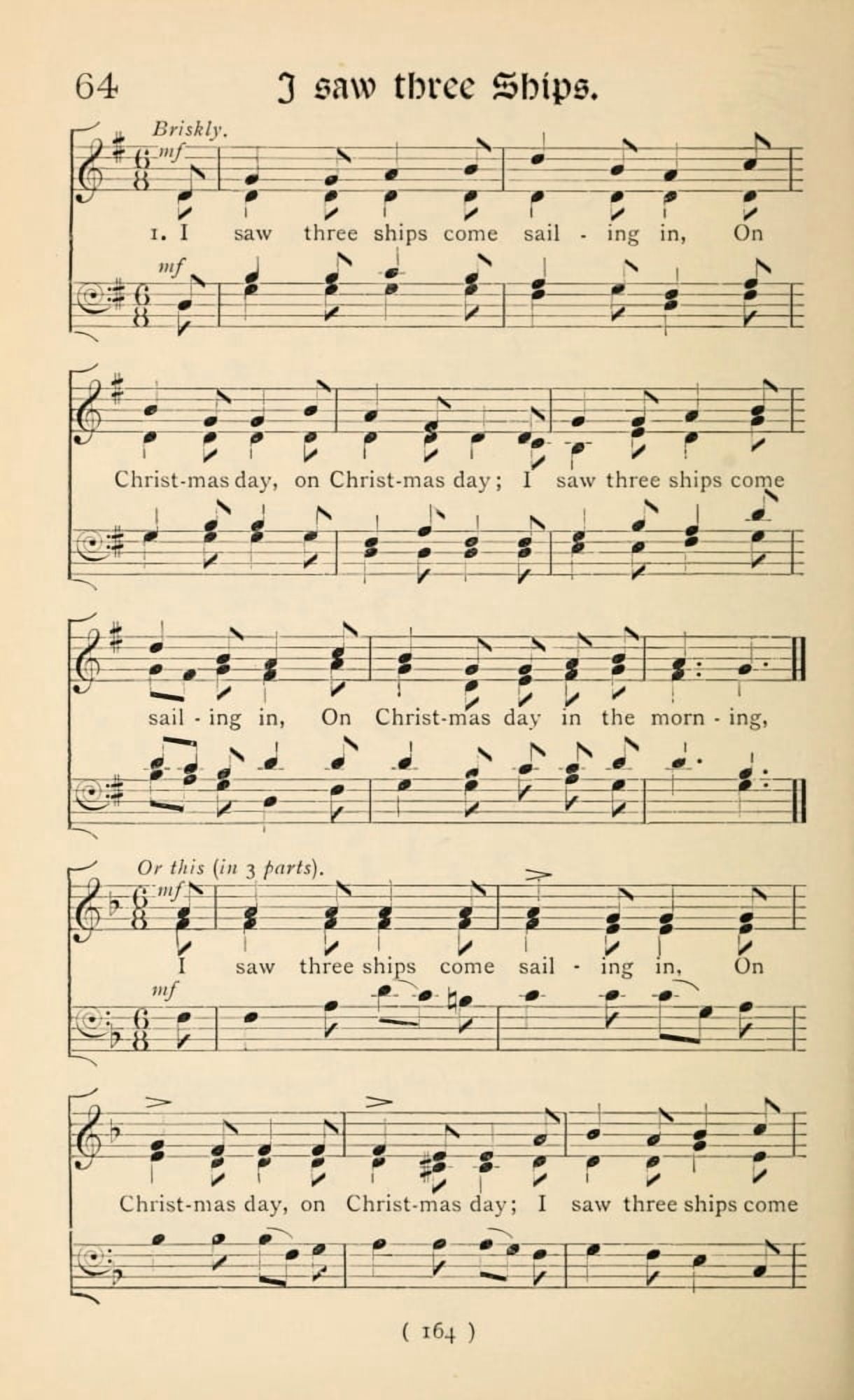 I Saw Three Ships 1 Christmas Carols New & Old 1850 Canvas Art -  (24 x 36)