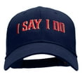thumbnail image 1 of I Say I Do Embroidered Solid Cotton Twill Low Profile Strap Cap - Navy OSFM, 1 of 5