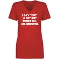 thumbnail image 1 of I Say IDK A Lot But I Be Knowin Womens V-Neck T-Shirt, 1 of 2