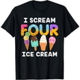 thumbnail image 1 of I Scream Four Ice Cream Kids Boy Girl 4th Birthday T-Shirt, 1 of 4