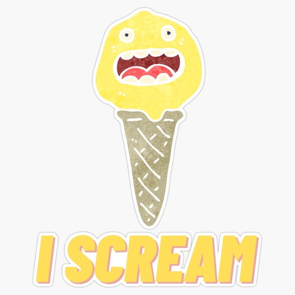 I Scream Ice Cream Funny Joke Vinyl Sticker
