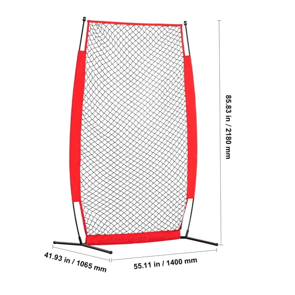 I Screen Baseball for Batting Cage, 7x4 ft Baseball & Softball Safety Screen, Body Protector Portable Batting Screen with Carry Bag & Ground Stakes, Baseball Pitching Net for Pitchers Protection