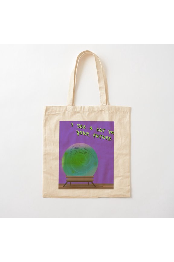 I See A Cat In Your Future Canvas Tote Bags, Reusable Shopping Bag
