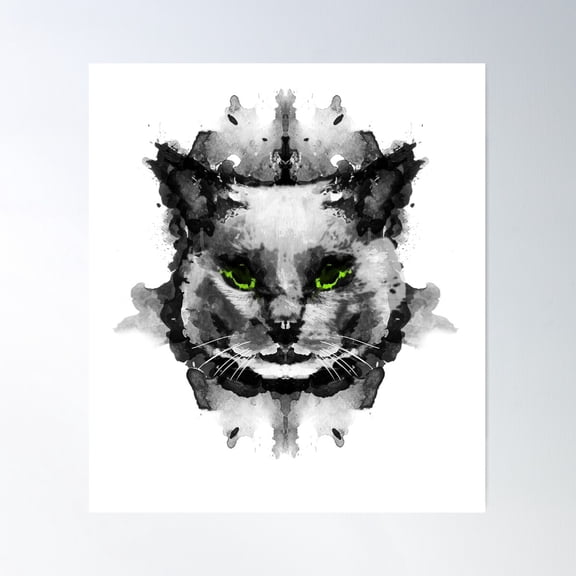I See Cats - Rorschach Test Poster Wall Art, Modern Wall Decor For Living Room Bedroom, 16x24 UNFRAMED
