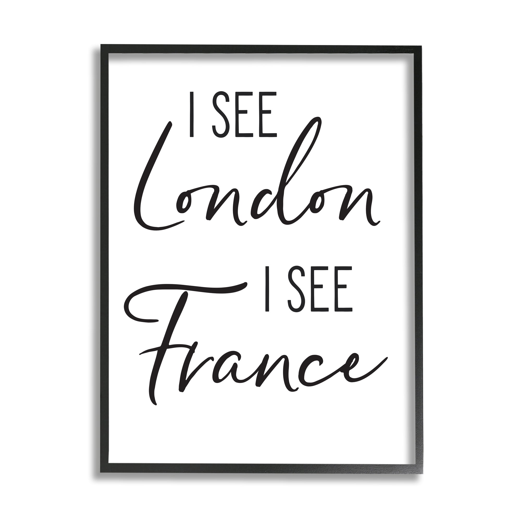 Stupell Industries I See London and France Saying Bathroom Humor ,16 x 20,Designed by Lettered and Lined
