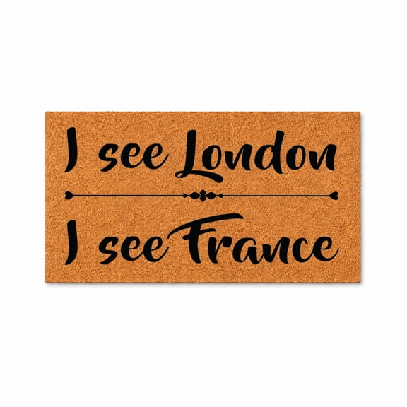 I See London I See France Doormat, Funny Welcome Mat, Front Door Entry Rug, Housewarming Gift, Outdoor Indoor Decor 3035 (24x48 inches) 3035