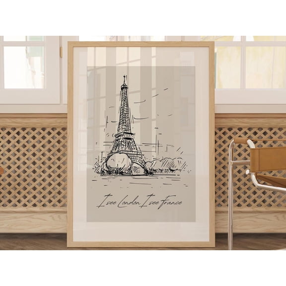 I See London I See France Funny Bathroom Wall Decor Print I See London Sign Bathroom Home Decor Restroom Sign Funny Kids Bathroom Birthday Wall Art, Modern Wall Decor, 24x36 UNFRAMED