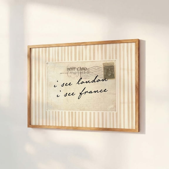 I See London I See France Print: Funny Bathroom Wall Art, Vintage Postcard Stripe Poster , Poster Print Only