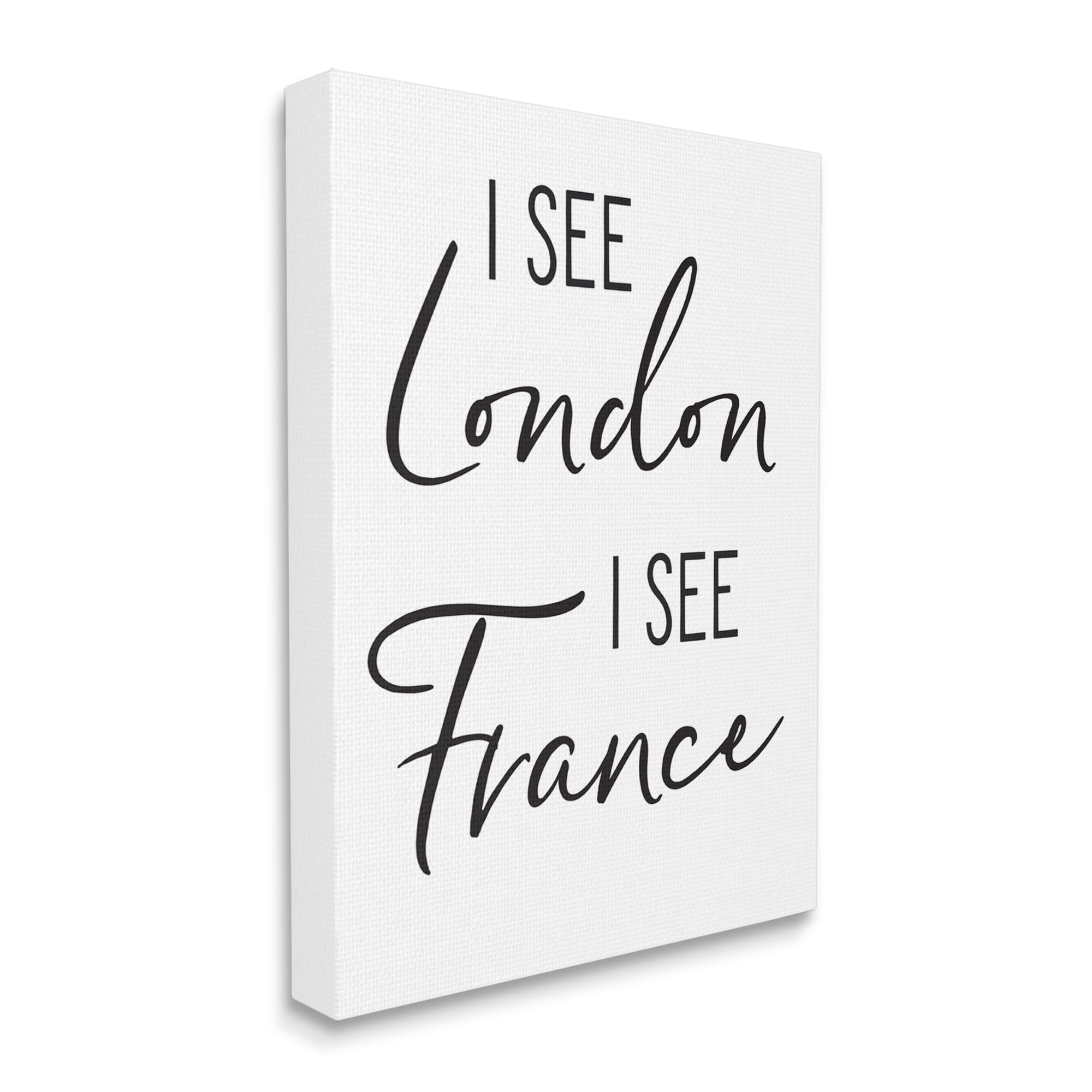 I See London and France Saying Bathroom Humor 30 in x 40 in Drawing Canvas Art Print, by Stupell Home Décor