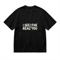 thumbnail image 1 of I See The Real You, Cartoon Skull Print, Vintage T Shirt, Cotton T-Shirt for Men, 23483475,S, 1 of 8