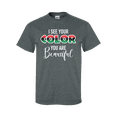 thumbnail image 1 of I See Your Color, You Are Beautiful Unisex Adult Short Sleeve T-shirt-Heather Grey-large, 1 of 4