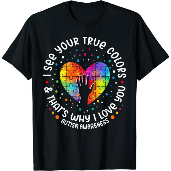 I See Your True Colors Puzzle World Autism Awareness Month T-Shirt