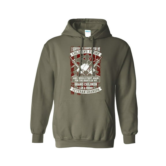I Served My Country Veteran Grandpa Hooded Sweatshirt-Military-medium