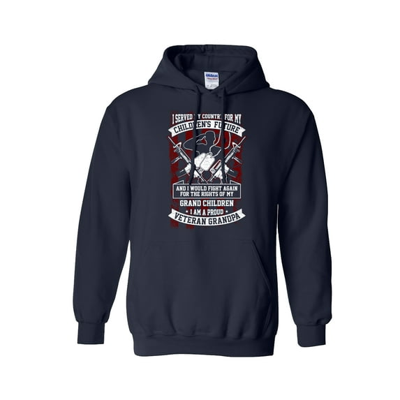 I Served My Country Veteran Grandpa Hooded Sweatshirt-Navy-large