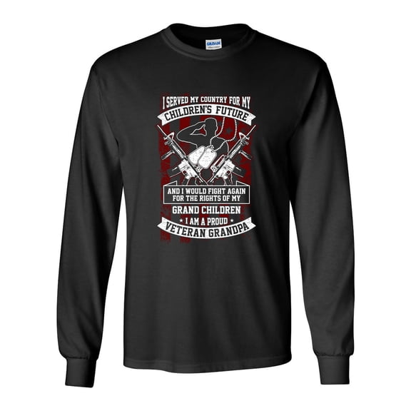I Served My Country Veteran Grandpa Unisex Long Sleeve T-shirt-Black-xxxl