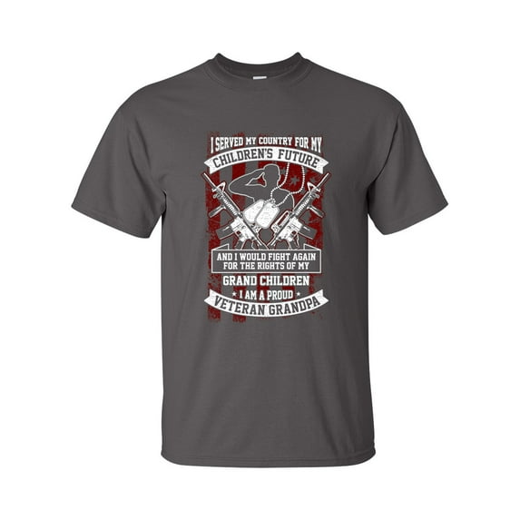 I Served My Country Veteran Grandpa Unisex Short Sleeve T-shirt-Charcoal-4xl