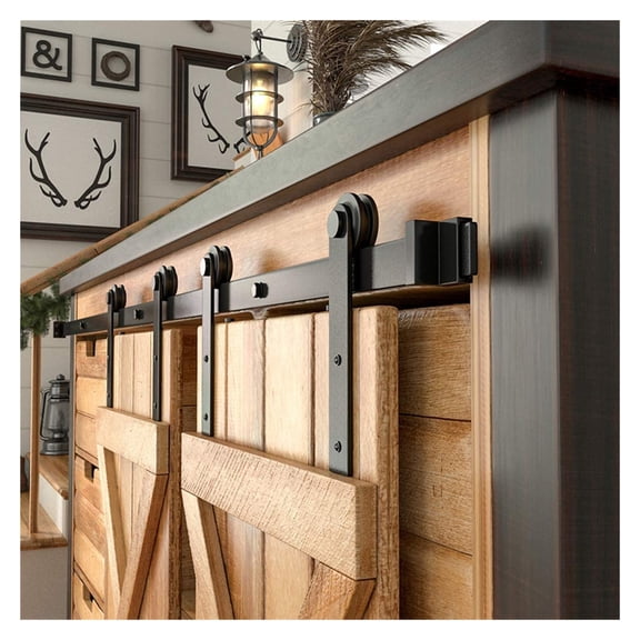 I Shape Hanger Super Mini Barn Door Hardware Kit, Double Door Sliding Smoothly And Quietly Used For Small Cabinet Barn Door
--------
,Long Lasting