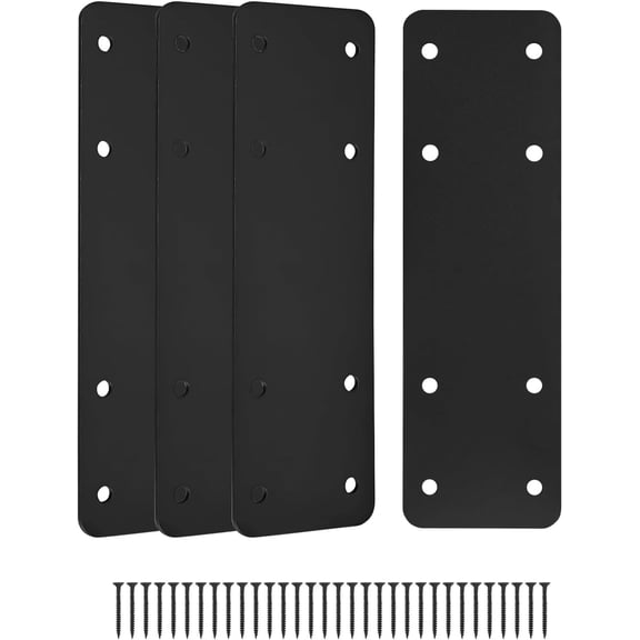 I Shape Straight Steel Plate, 4PCS Heavy Duty Wood Mending Plate 10"x3" Flat Plate for Wood Repair Post to Beam Connectors Bracket Repair Pergola Rebuild