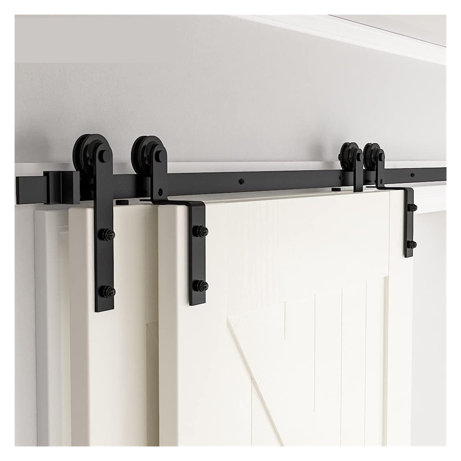 I-Shaped Bypass Sliding Barn Door Hardware Kit, Bearing 100kg Two Door ...