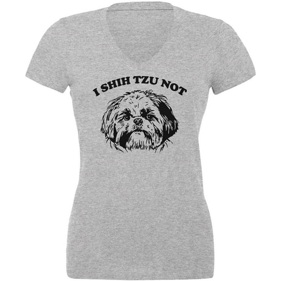 I Shih Tzu Not Juniors V-Neck T Shirt Heather LG