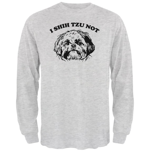 I Shih Tzu Not Mens Long Sleeve T Shirt Light Heather Grey SM